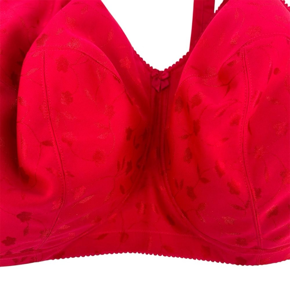 NWT Elila Jacquard Wire-Free Bra in Red Style 1305 Size 40K - Picture 5 of 10